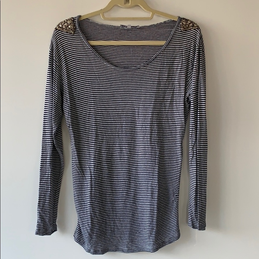 Sandro | Embellished Shoulder Long Sleeve